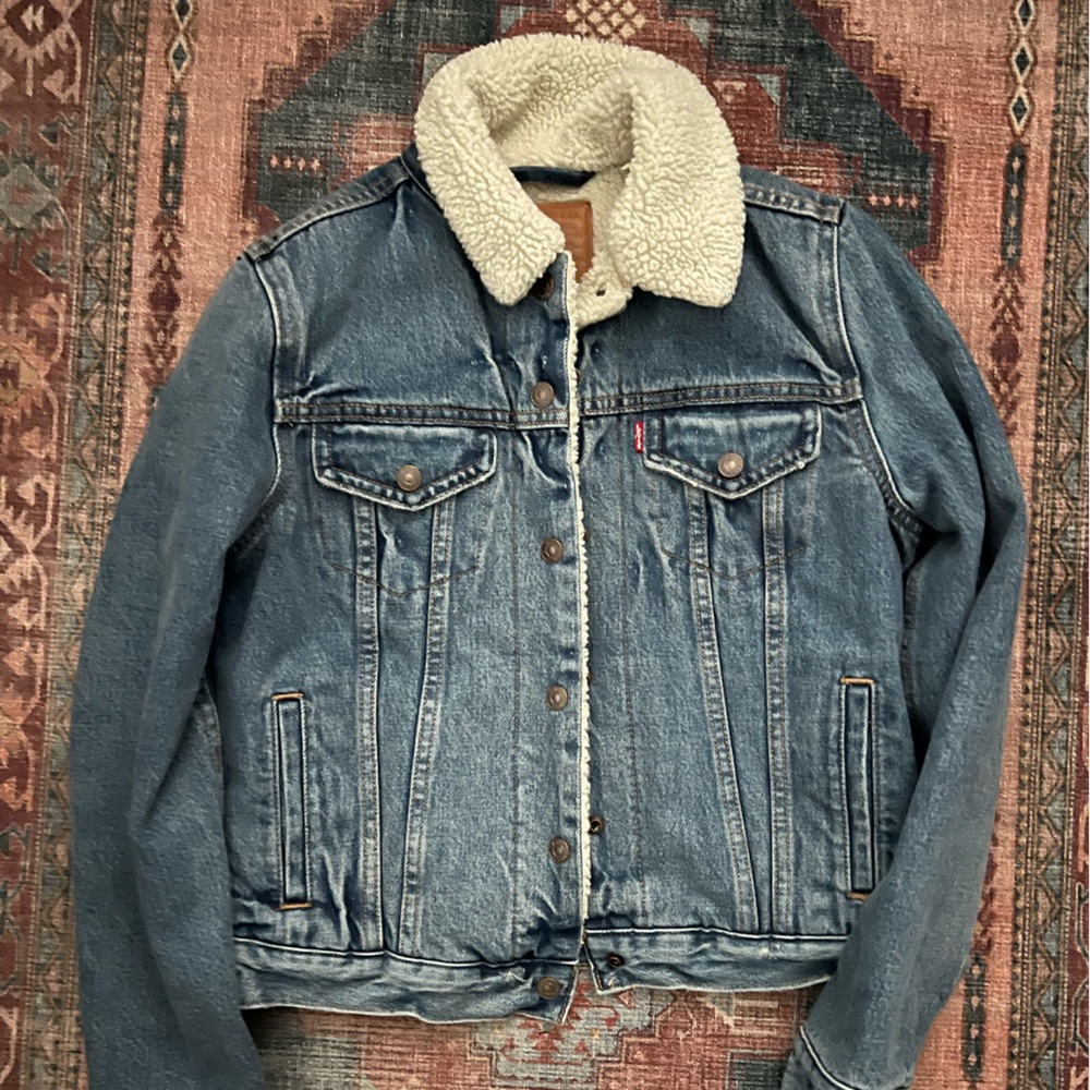 Levi's Cream Sherpa Lined Jacket